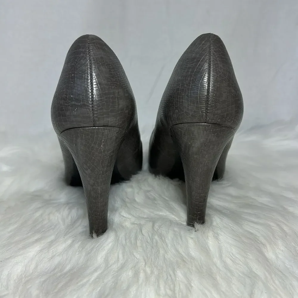 Franco Sarto‎ Cicero Grey Leather Hidden Platform Pumps Sz 8